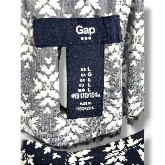 GAP Blue & White Floral Geometric Patterned Sleeveless Halter Style Beachy Dress - Picture 10 of 16